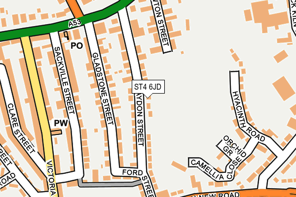 ST4 6JD map - OS OpenMap – Local (Ordnance Survey)