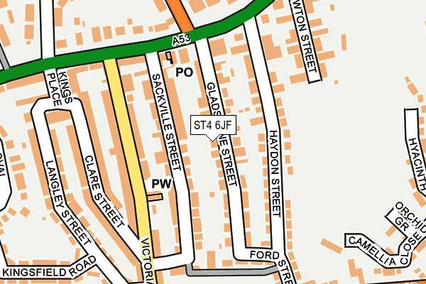 ST4 6JF map - OS OpenMap – Local (Ordnance Survey)