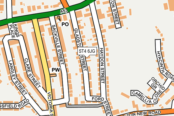 ST4 6JG map - OS OpenMap – Local (Ordnance Survey)