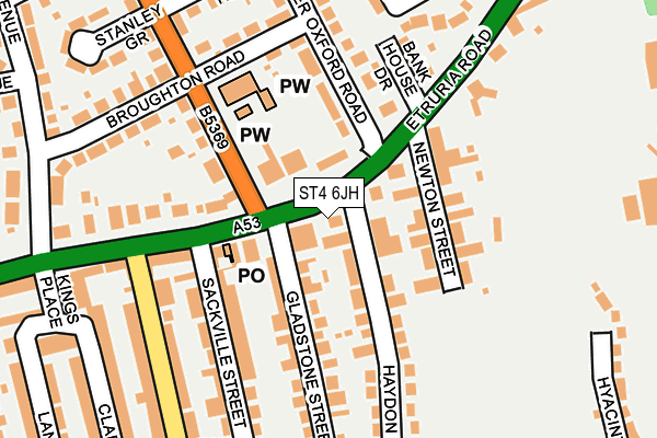 ST4 6JH map - OS OpenMap – Local (Ordnance Survey)