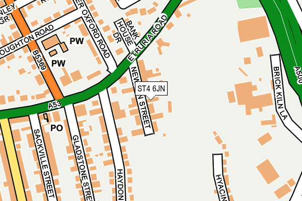 ST4 6JN map - OS OpenMap – Local (Ordnance Survey)