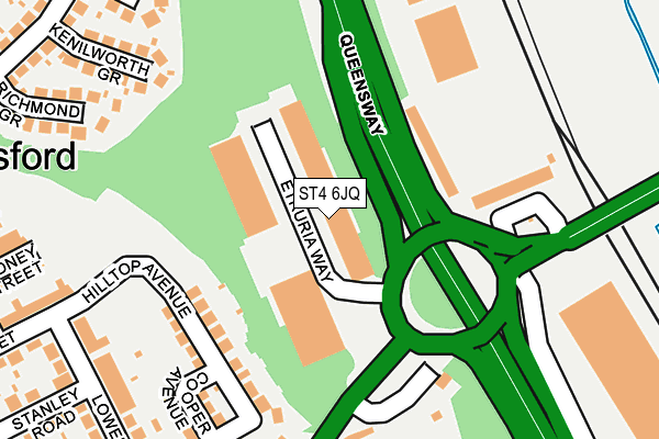 ST4 6JQ map - OS OpenMap – Local (Ordnance Survey)