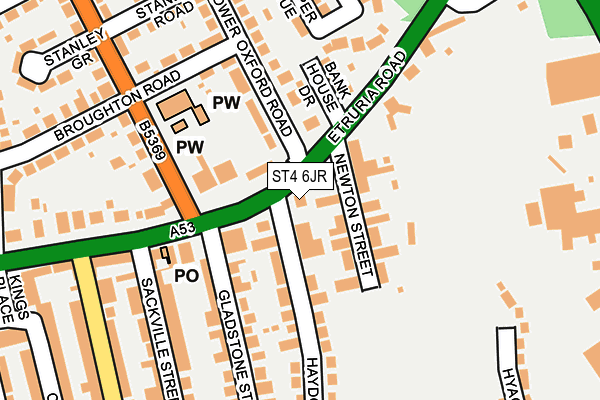 ST4 6JR map - OS OpenMap – Local (Ordnance Survey)
