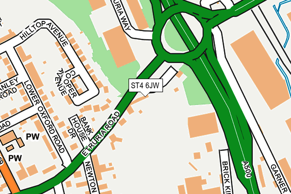 ST4 6JW map - OS OpenMap – Local (Ordnance Survey)