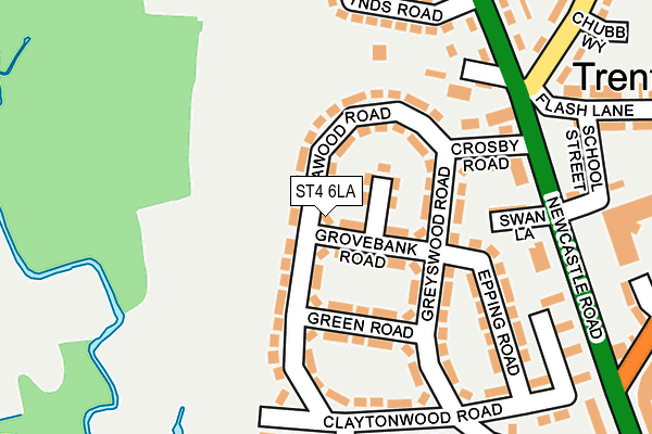 ST4 6LA map - OS OpenMap – Local (Ordnance Survey)