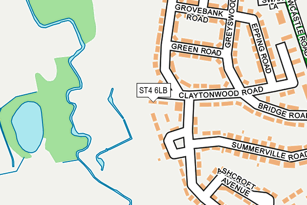 ST4 6LB map - OS OpenMap – Local (Ordnance Survey)