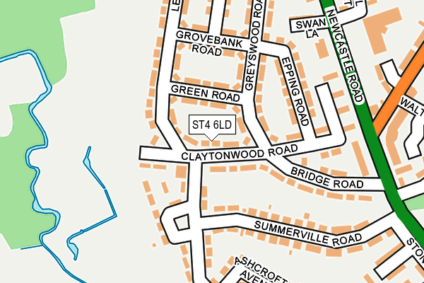 ST4 6LD map - OS OpenMap – Local (Ordnance Survey)