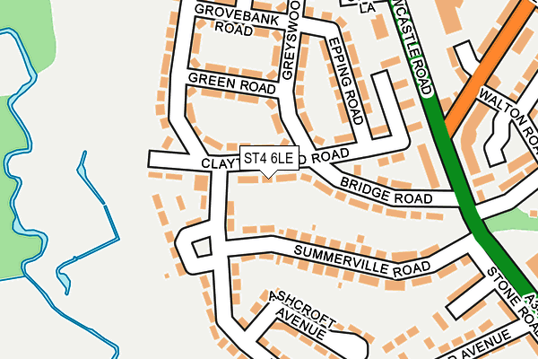 ST4 6LE map - OS OpenMap – Local (Ordnance Survey)