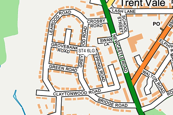 ST4 6LG map - OS OpenMap – Local (Ordnance Survey)