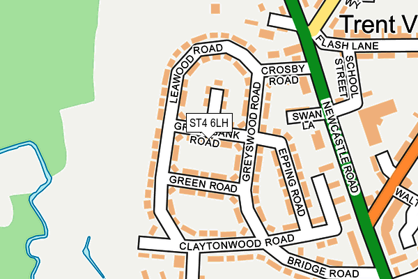 ST4 6LH map - OS OpenMap – Local (Ordnance Survey)
