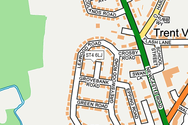 ST4 6LJ map - OS OpenMap – Local (Ordnance Survey)