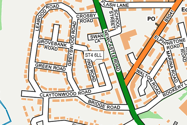 ST4 6LL map - OS OpenMap – Local (Ordnance Survey)