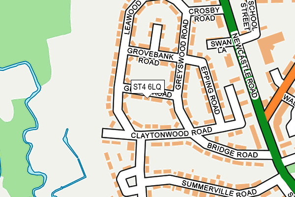ST4 6LQ map - OS OpenMap – Local (Ordnance Survey)