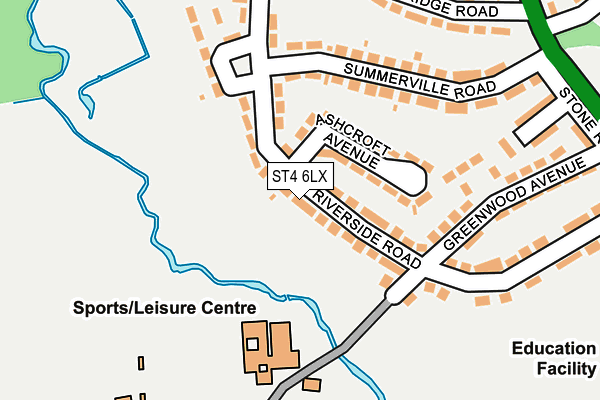 ST4 6LX map - OS OpenMap – Local (Ordnance Survey)