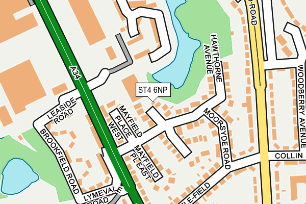 ST4 6NP map - OS OpenMap – Local (Ordnance Survey)