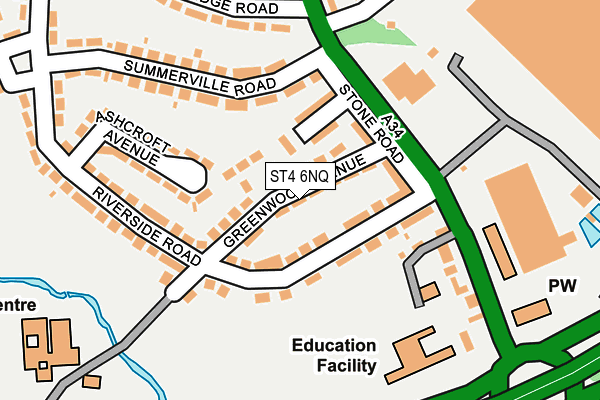 ST4 6NQ map - OS OpenMap – Local (Ordnance Survey)