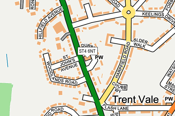 ST4 6NT map - OS OpenMap – Local (Ordnance Survey)
