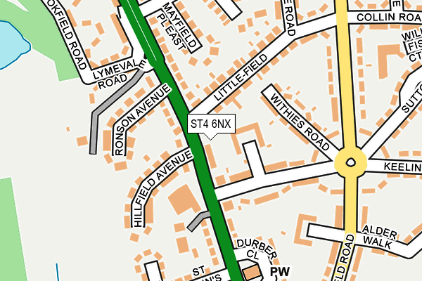 ST4 6NX map - OS OpenMap – Local (Ordnance Survey)