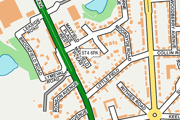 ST4 6PA map - OS OpenMap – Local (Ordnance Survey)