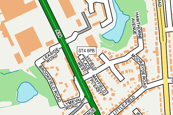 ST4 6PB map - OS OpenMap – Local (Ordnance Survey)