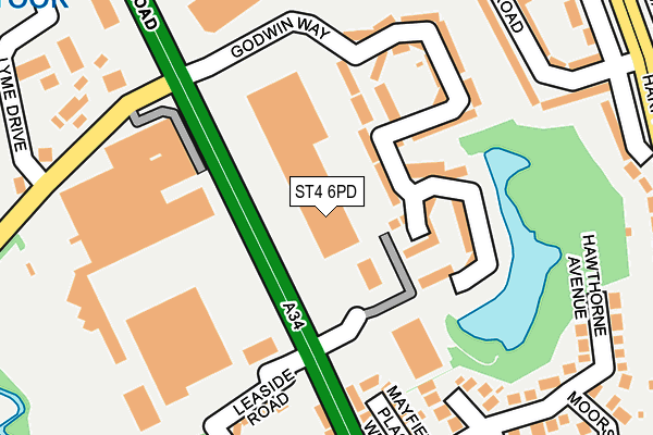 ST4 6PD map - OS OpenMap – Local (Ordnance Survey)