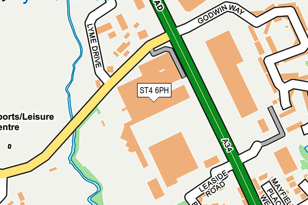 ST4 6PH map - OS OpenMap – Local (Ordnance Survey)