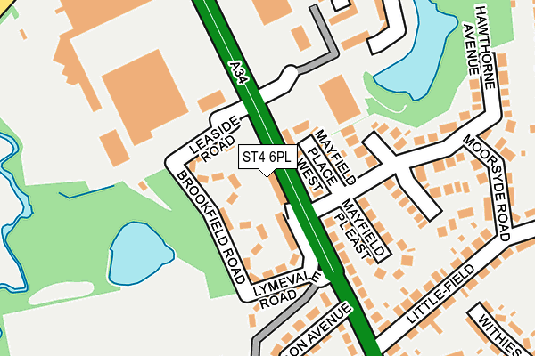 ST4 6PL map - OS OpenMap – Local (Ordnance Survey)