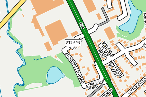 ST4 6PN map - OS OpenMap – Local (Ordnance Survey)