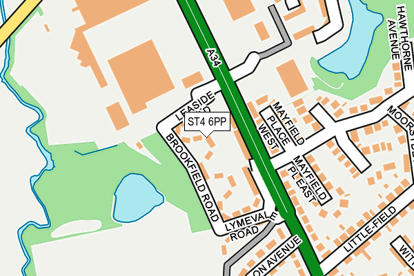 ST4 6PP map - OS OpenMap – Local (Ordnance Survey)