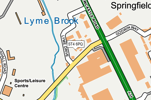 ST4 6PQ map - OS OpenMap – Local (Ordnance Survey)