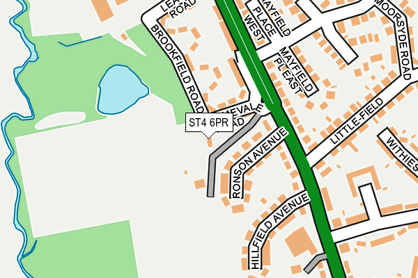 ST4 6PR map - OS OpenMap – Local (Ordnance Survey)