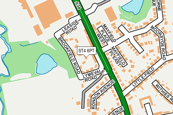 ST4 6PT map - OS OpenMap – Local (Ordnance Survey)
