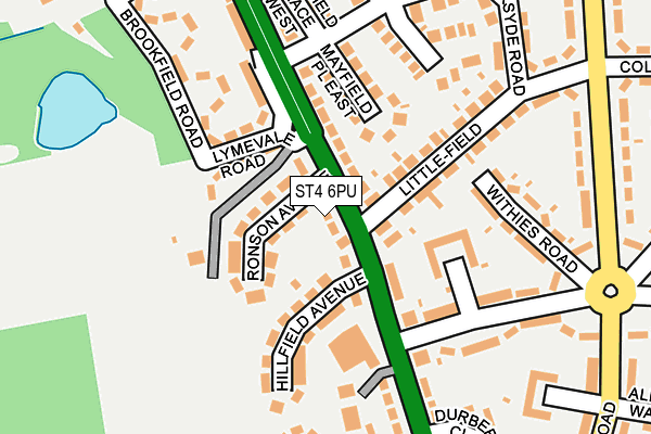 ST4 6PU map - OS OpenMap – Local (Ordnance Survey)