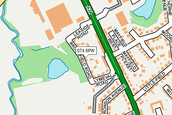 ST4 6PW map - OS OpenMap – Local (Ordnance Survey)