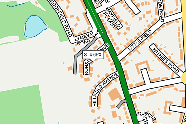 ST4 6PX map - OS OpenMap – Local (Ordnance Survey)