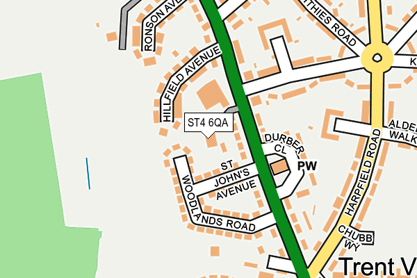 ST4 6QA map - OS OpenMap – Local (Ordnance Survey)