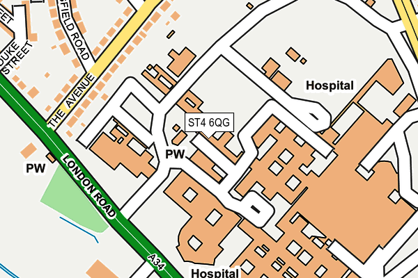 ST4 6QG map - OS OpenMap – Local (Ordnance Survey)
