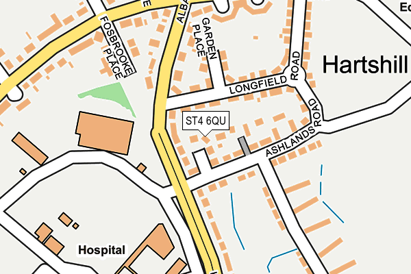 ST4 6QU map - OS OpenMap – Local (Ordnance Survey)