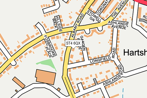 ST4 6QX map - OS OpenMap – Local (Ordnance Survey)
