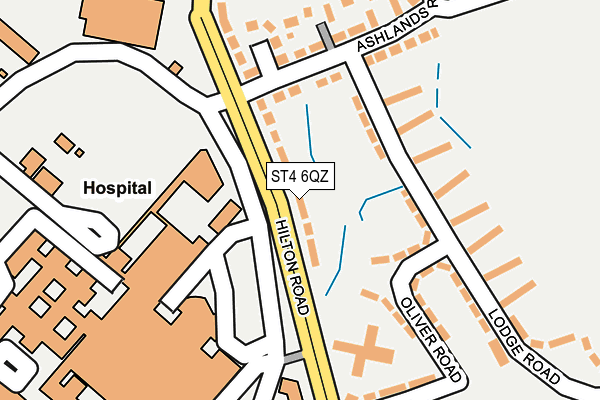 ST4 6QZ map - OS OpenMap – Local (Ordnance Survey)