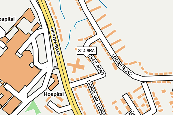 ST4 6RA map - OS OpenMap – Local (Ordnance Survey)