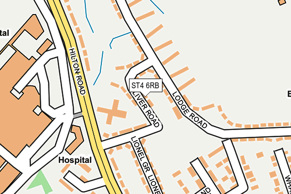 ST4 6RB map - OS OpenMap – Local (Ordnance Survey)