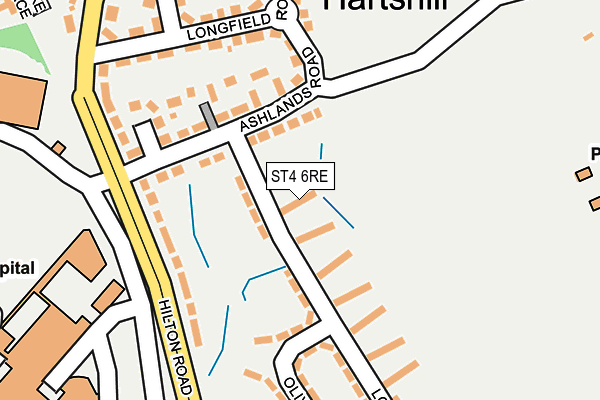 ST4 6RE map - OS OpenMap – Local (Ordnance Survey)