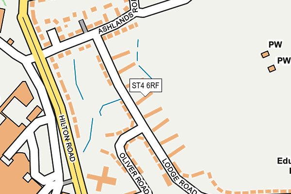 ST4 6RF map - OS OpenMap – Local (Ordnance Survey)