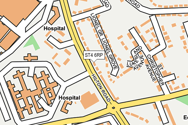 ST4 6RP map - OS OpenMap – Local (Ordnance Survey)