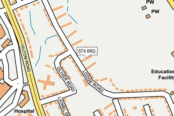 ST4 6RQ map - OS OpenMap – Local (Ordnance Survey)