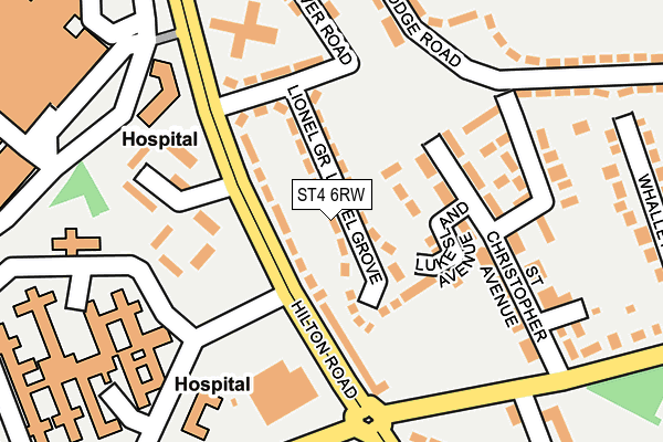 ST4 6RW map - OS OpenMap – Local (Ordnance Survey)