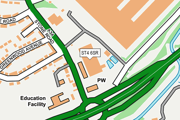 ST4 6SR map - OS OpenMap – Local (Ordnance Survey)