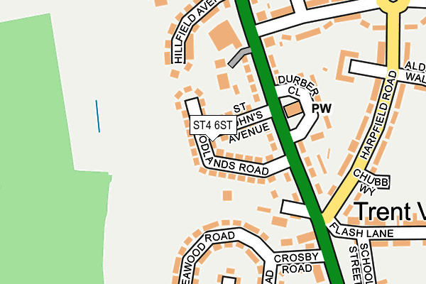 ST4 6ST map - OS OpenMap – Local (Ordnance Survey)