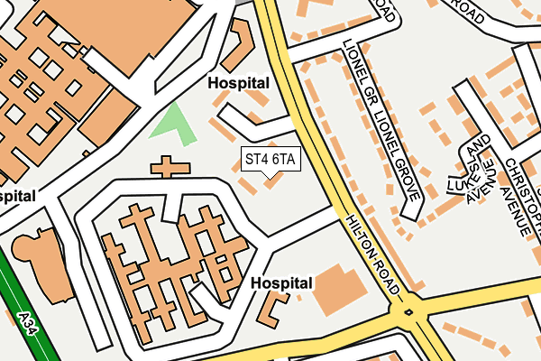 ST4 6TA map - OS OpenMap – Local (Ordnance Survey)